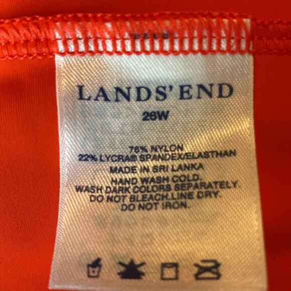 Lands End Tankini 2-piece Swim Suit 26W Orange Polka Dot - Picture 8 of 9